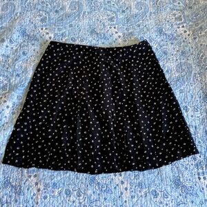 Lauren Ralph Lauren Black Floral Pleated Schoolgirl Skirt - Size 10 -Lightweight
